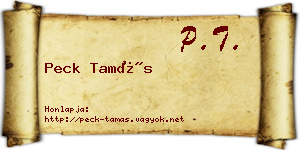 Peck Tamás névjegykártya